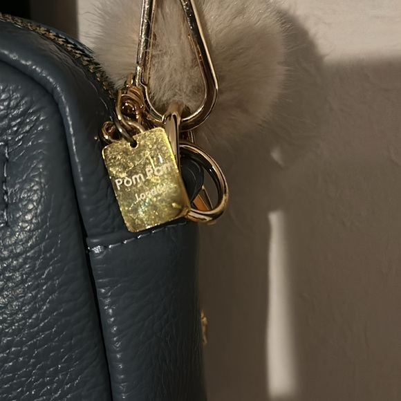 Pom Pom London Mayfair. Beautiful slate blue leather purse. - Picture 2 of 8